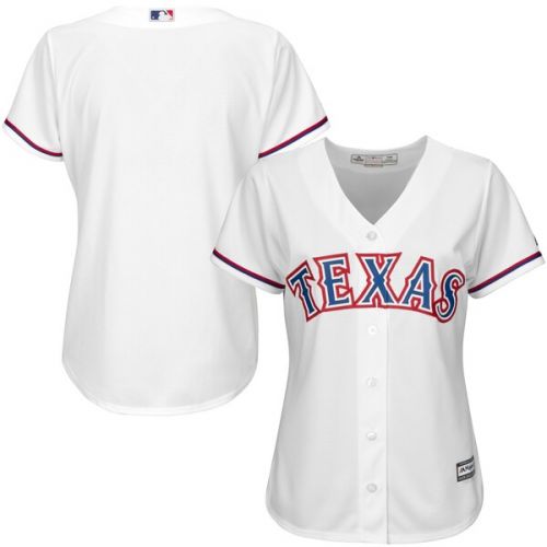  Women's Texas Rangers Majestic White Home Cool Base Jersey