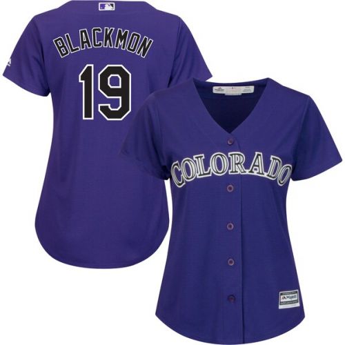  Women's Colorado Rockies Charlie Blackmon Majestic Purple Cool Base Replica Player Jersey