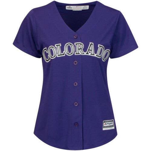  Women's Colorado Rockies Charlie Blackmon Majestic Purple Cool Base Replica Player Jersey