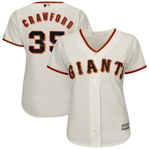  Women's San Francisco Giants Brandon Crawford Majestic Cream Alternate Cool Base Player Jersey