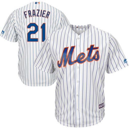  Men's New York Mets Todd Frazier Majestic WhiteRoyal Official Cool Base Player Jersey