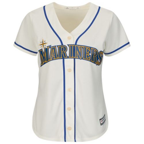  Women's Seattle Mariners Majestic Cream Alternate Cool Base Jersey