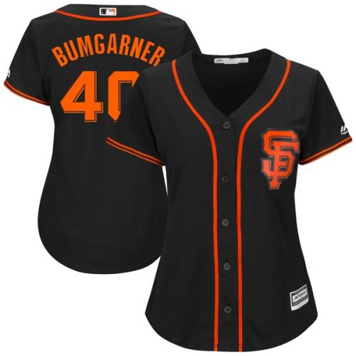  Women's San Francisco Giants Madison Bumgarner Majestic Black Alternate 2017 Cool Base Player Jersey