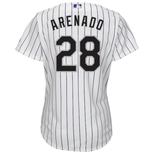  Women's Colorado Rockies Nolan Arenado Majestic WhitePurple Home Cool Base Player Replica Jersey