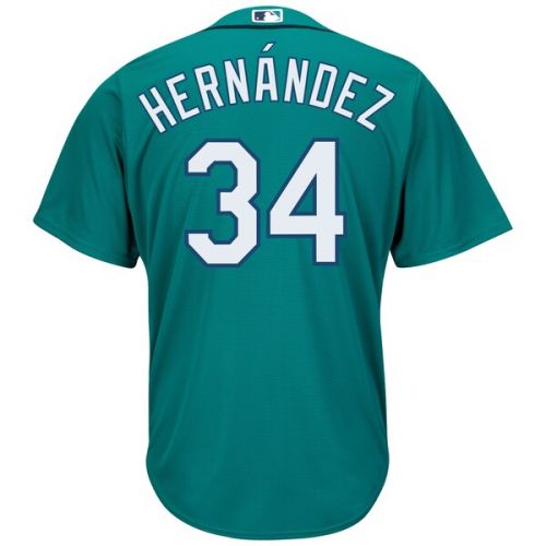  Men's Seattle Mariners Felix Hernandez Majestic Northwest Green Alternate Cool Base Player Jersey