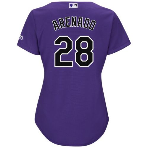  Women's Colorado Rockies Nolan Arenado Majestic Purple Alternate Cool Base Player Replica Jersey