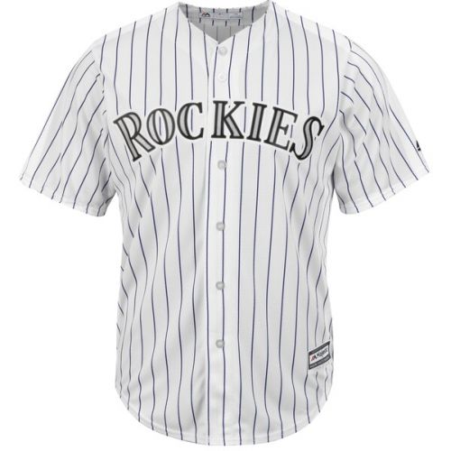  Men's Colorado Rockies Majestic Home White Official Cool Base Team Jersey