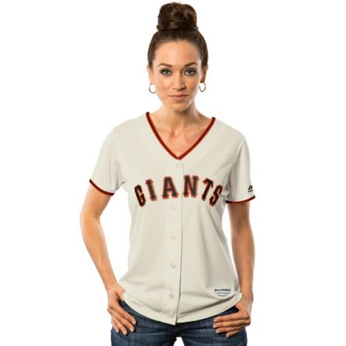  Women's San Francisco Giants Madison Bumgarner Majestic Cream Alternate Cool Base Player Jersey