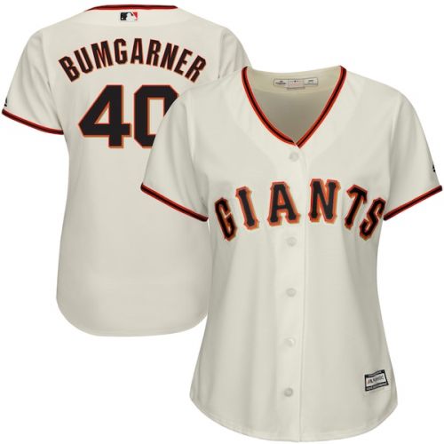  Women's San Francisco Giants Madison Bumgarner Majestic Cream Alternate Cool Base Player Jersey