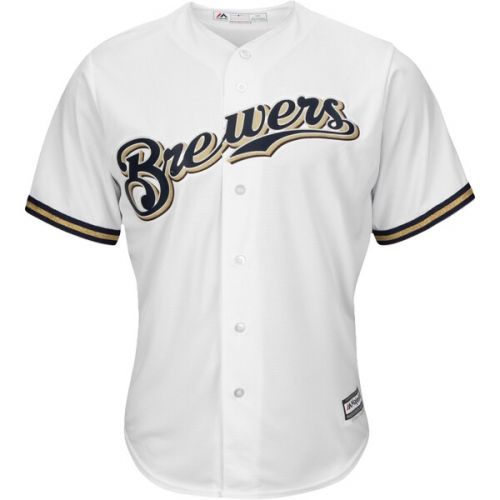  Men's Milwaukee Brewers Majestic White Home Cool Base Team Jersey