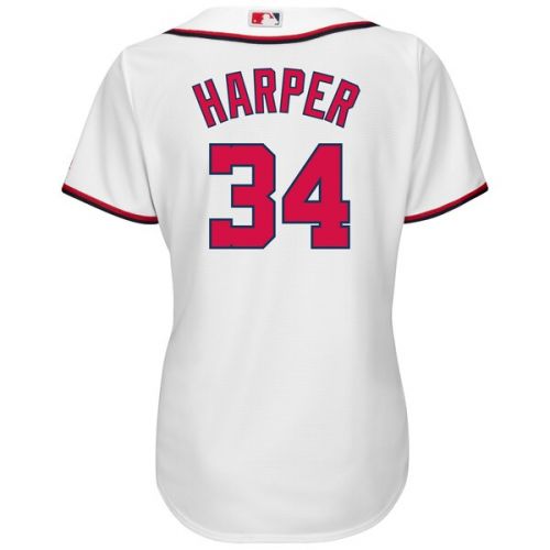  Women's Washington Nationals Bryce Harper Majestic White 2017 Cool Base Jersey