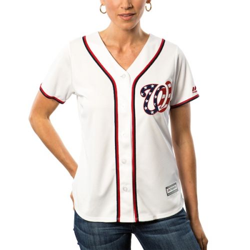  Women's Washington Nationals Bryce Harper Majestic White 2017 Cool Base Jersey