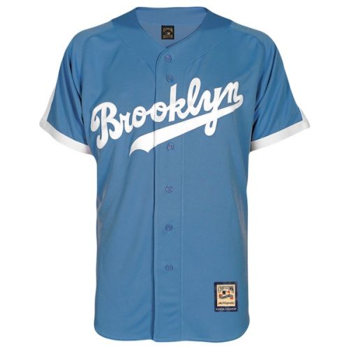  Men's Brooklyn Dodgers Majestic Light Blue Alternate Cooperstown Cool Base Team Jersey
