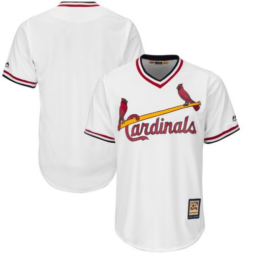  Men's St. Louis Cardinals Majestic Home White Cooperstown Cool Base Replica Team Jersey
