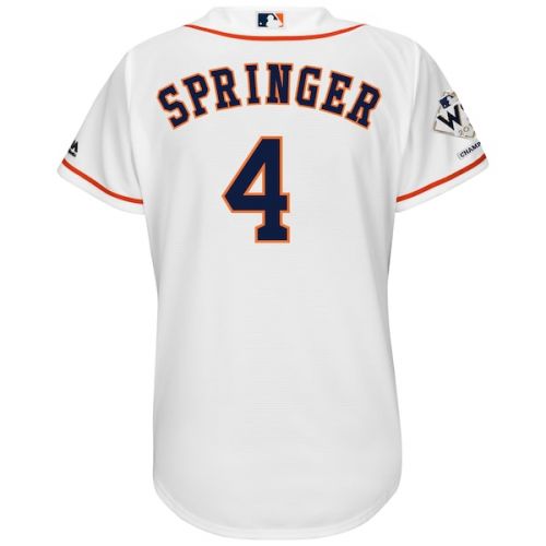  Women's Houston Astros George Springer Majestic White 2017 World Series Champions Cool Base Player Jersey