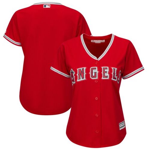  Women's Los Angeles Angels Majestic Scarlet Alternate Plus Size Cool Base Team Jersey