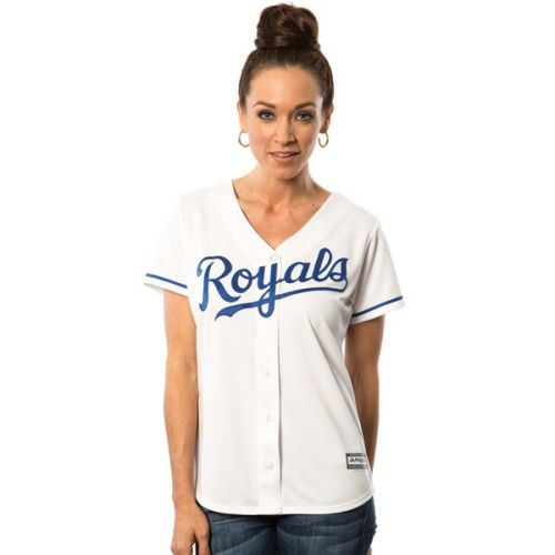  Women's Kansas City Royals Majestic White Home Cool Base Jersey