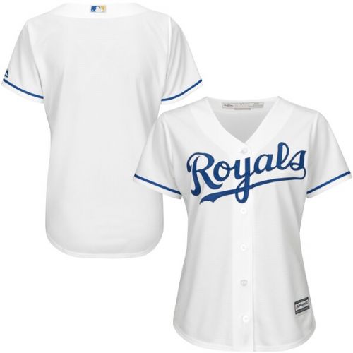  Women's Kansas City Royals Majestic White Home Cool Base Jersey