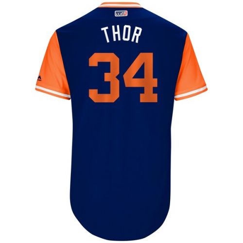  Men's New York Mets Noah Syndergaard Little League World Series Players Weekend Authentic Jersey Majestic Royal 2017 Players Weekend Authentic Jersey