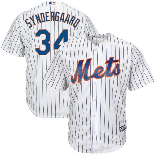  Men's New York Mets Noah Syndergaard Majestic White Big & Tall Alternate Cool Base Replica Player Jersey