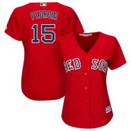 Women's Boston Red Sox Dustin Pedroia Majestic Alternate Red Plus Size Cool Base Player Jersey