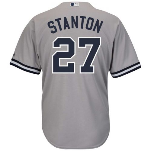  Men's New York Yankees Giancarlo Stanton Majestic Gray Big & Tall Alternate Cool Base Replica Player Jersey