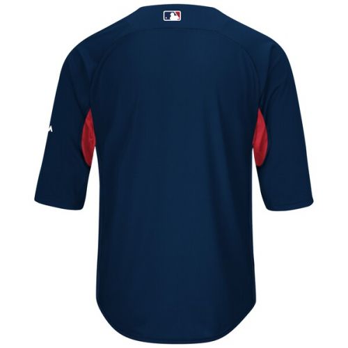  Men's Minnesota Twins Majestic NavyRed Authentic Collection On-Field 34-Sleeve Batting Practice Jersey