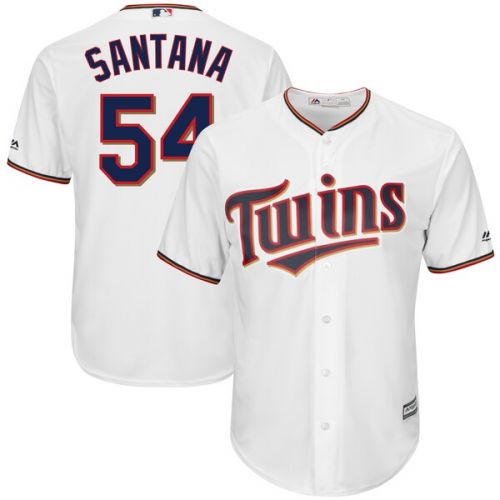  Men's Minnesota Twins Ervin Santana Majestic White Home Cool Base Jersey