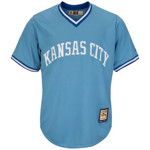  Men's Kansas City Royals Majestic Light Blue Alternate Cooperstown Cool Base Team Jersey