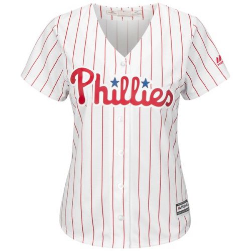  Women's Philadelphia Phillies Rhys Hoskins Majestic White Cool Base Replica Player Jersey