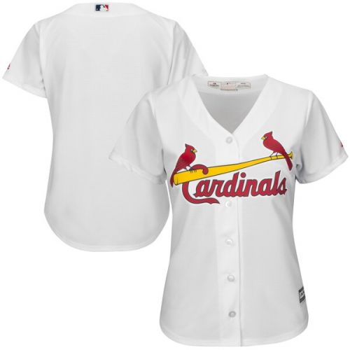  Women's St. Louis Cardinals Majestic White Home Plus Size Cool Base Jersey