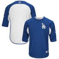 Men's Los Angeles Dodgers Majestic RoyalWhite Authentic Collection On-Field 34-Sleeve Batting Practice Jersey