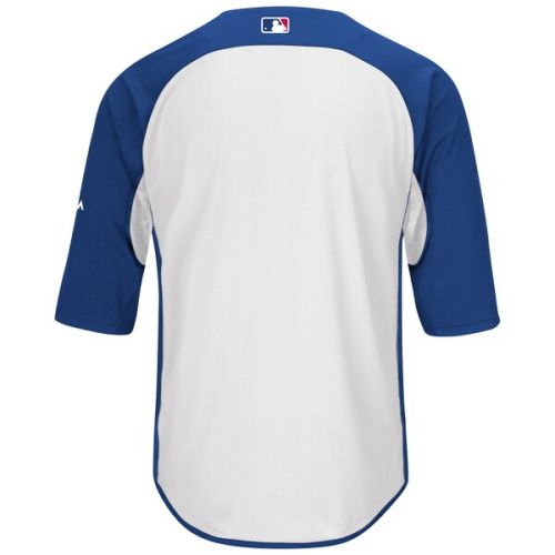  Men's Los Angeles Dodgers Majestic RoyalWhite Authentic Collection On-Field 34-Sleeve Batting Practice Jersey