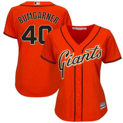  Women's San Francisco Giants Madison Bumgarner Majestic Alternate Orange Cool Base Player Jersey