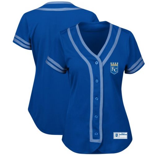  Women's Kansas City Royals Majestic RoyalLight Blue Absolute Victory Fashion Team Jersey