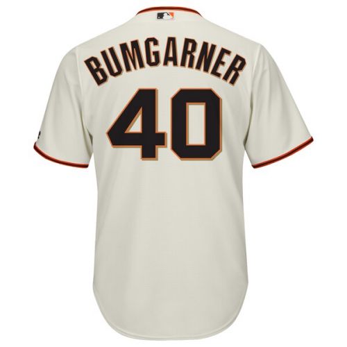  Men's San Francisco Giants Madison Bumgarner Majestic Cream Big & Tall Alternate Cool Base Replica Player Jersey