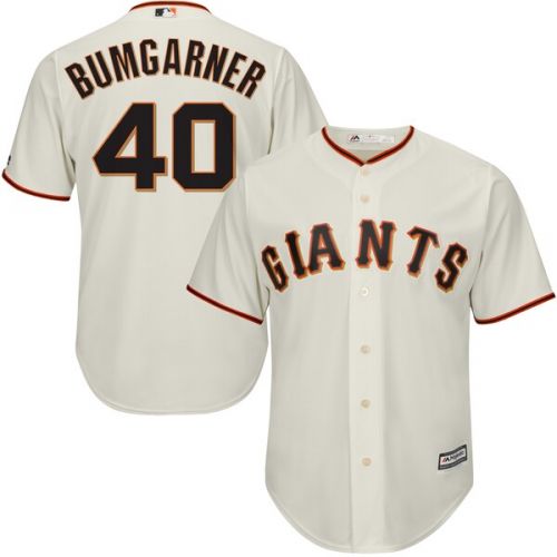 Men's San Francisco Giants Madison Bumgarner Majestic Cream Big & Tall Alternate Cool Base Replica Player Jersey