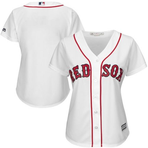  Women's Boston Red Sox Majestic White Home Plus Size Cool Base Jersey