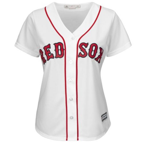  Women's Boston Red Sox Majestic White Home Plus Size Cool Base Jersey