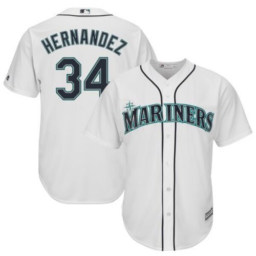  Majestic Youth Seattle Mariners Felix Hernandez Navy Home Cool Base Player Jersey