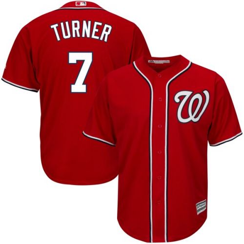  Men's Washington Nationals Trea Turner Majestic Red Big & Tall Alternate Cool Base Replica Player Jersey