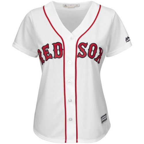  Women's Boston Red Sox Dustin Pedroia Majestic White Team Cool Base Player Jersey