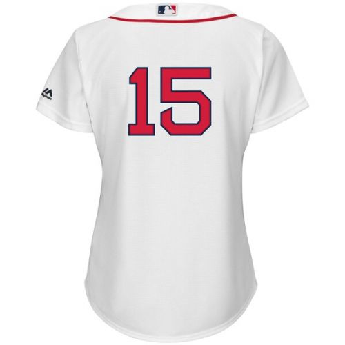  Women's Boston Red Sox Dustin Pedroia Majestic White Team Cool Base Player Jersey