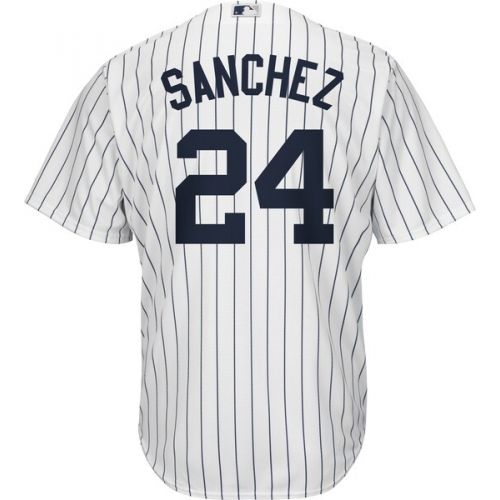  Mens New York Yankees Gary Sanchez Majestic White Big & Tall Alternate Cool Base Replica Player Jersey