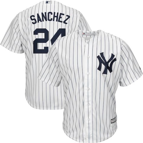  Mens New York Yankees Gary Sanchez Majestic White Big & Tall Alternate Cool Base Replica Player Jersey