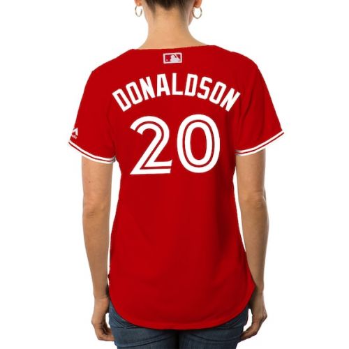  Women's Toronto Blue Jays Josh Donaldson Majestic Scarlet 2017 Cool Base Replica Player Jersey