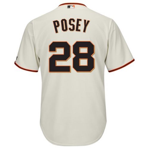  Men's San Francisco Giants Buster Posey Majestic Cream Big & Tall Alternate Cool Base Replica Player Jersey