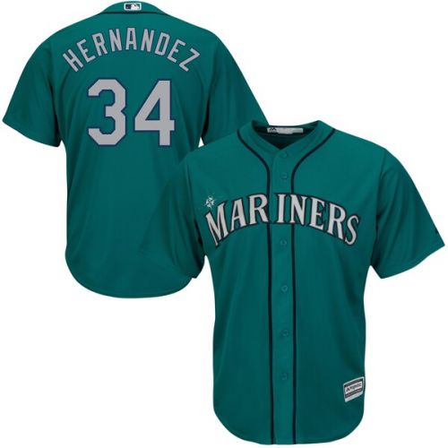  Youth Seattle Mariners Felix Hernandez Majestic Northwest Green Alternate Cool Base Player Jersey