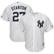 Men's New York Yankees Giancarlo Stanton Majestic WhiteNavy Home Big & Tall Cool Base Player Jersey