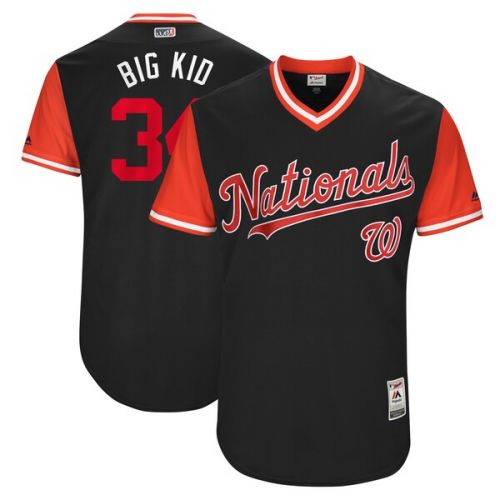  Men's Washington Nationals Bryce Harper "Big Kid" Majestic Navy 2017 Players Weekend Authentic Jersey